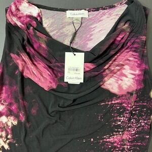 Calvin Klein Sleeveless Top Women's Size S Purple Multicolor NWT
